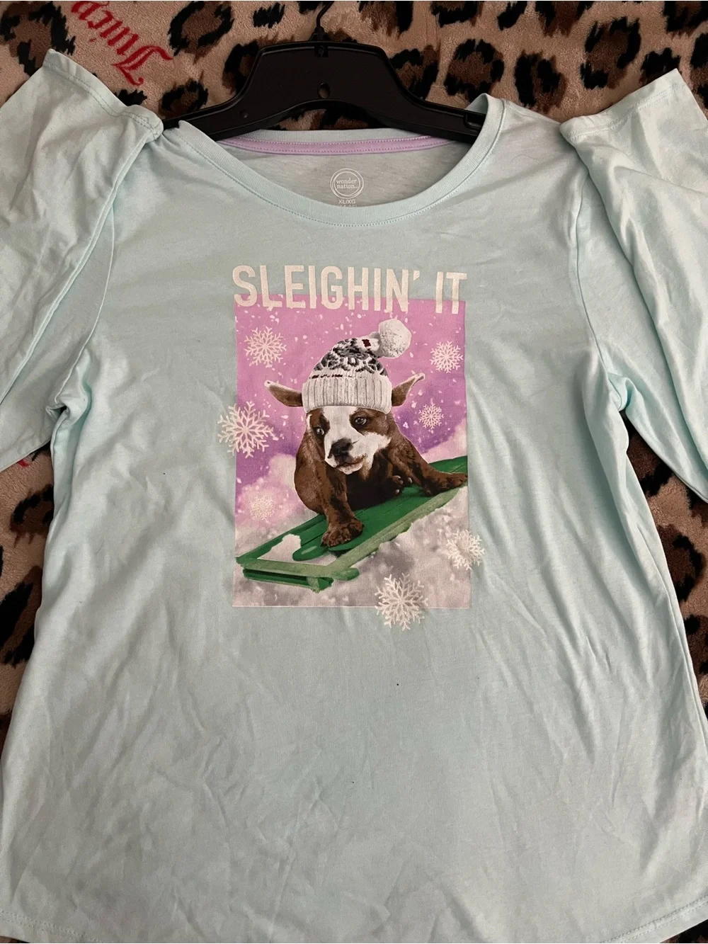wonder nation Light Blue 'Sleighin' It' Dog Graphic Tee